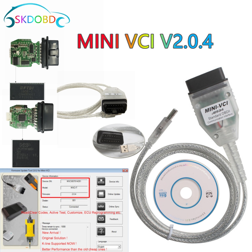 Ÿ  K + CAN ̽ J2535 MINI-VCI V2.0.4..